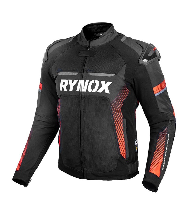 Rynox Apex Evo Jacket - CE Certified Class AA | Motorcycle Riding Jacket | Impact Protection | Abrasion Resistance - Black Red, Small - Image 1