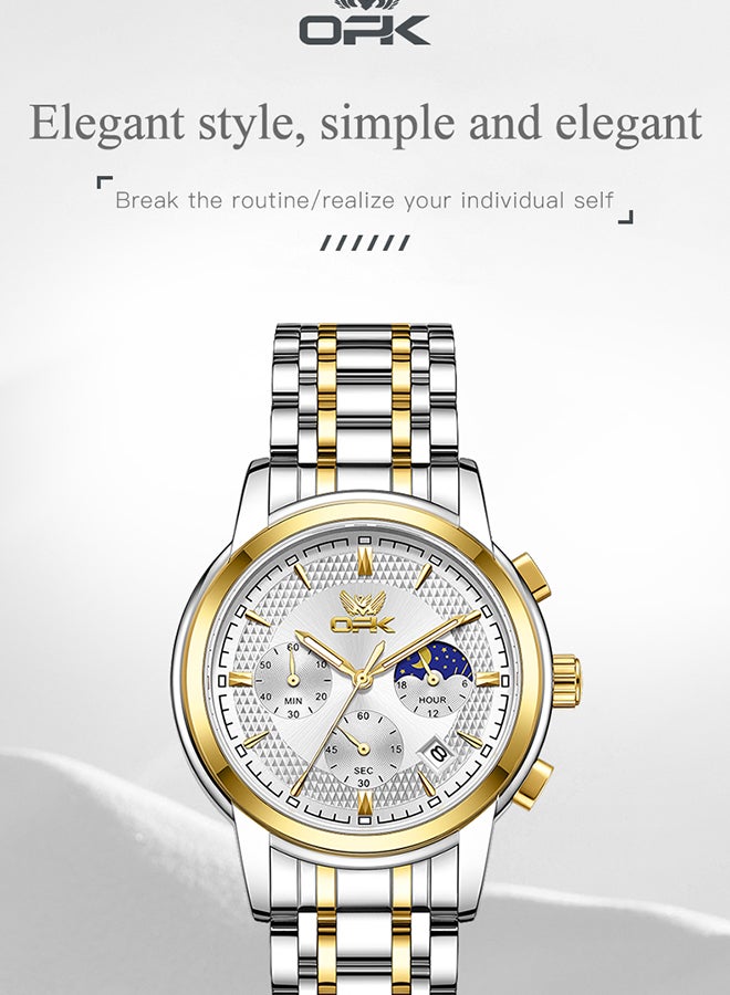 Opk Men'S Watch Business Luminous Waterproof Multifunctional Quartz Watch 6050 - Image 2