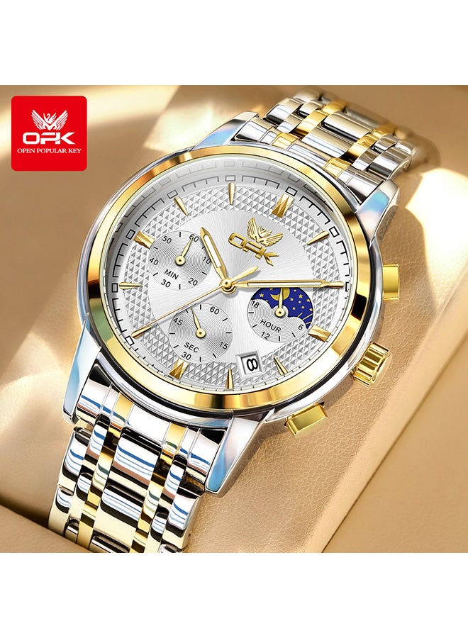 Opk Men'S Watch Business Luminous Waterproof Multifunctional Quartz Watch 6050 - Image 1