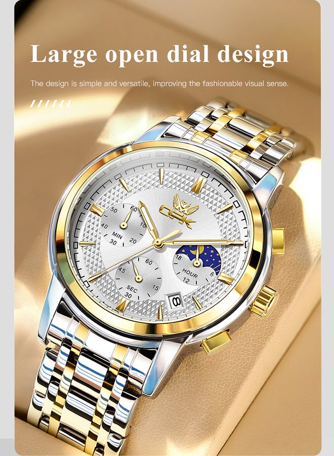 Opk Men'S Watch Business Luminous Waterproof Multifunctional Quartz Watch 6050 - Image 3