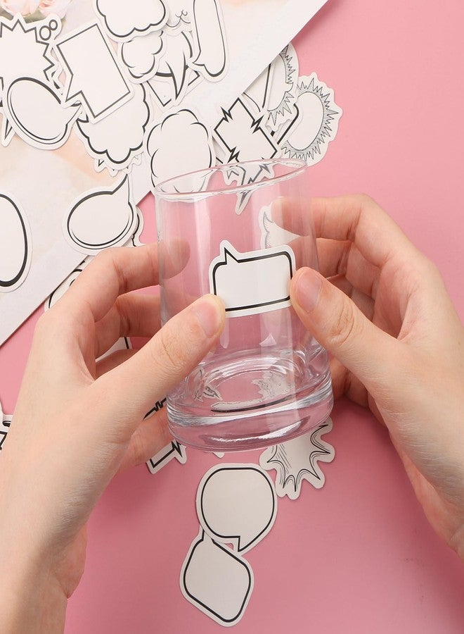 BENOSPACE 270Pcs Dialog Box Stickers Black White Label Paper Stickers Thought Cloud Sticker Talking Bubble Notes Memo Adhesive Blank Sticker for Scrapbooking Planners Diary Calendar Album Notebook - Image 2