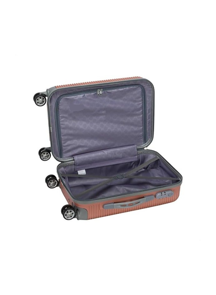 20-Inch Trolley Travel Bag – Lightweight Hard Shell Luggage with Spinner Wheels – Rose Gold - Image 2