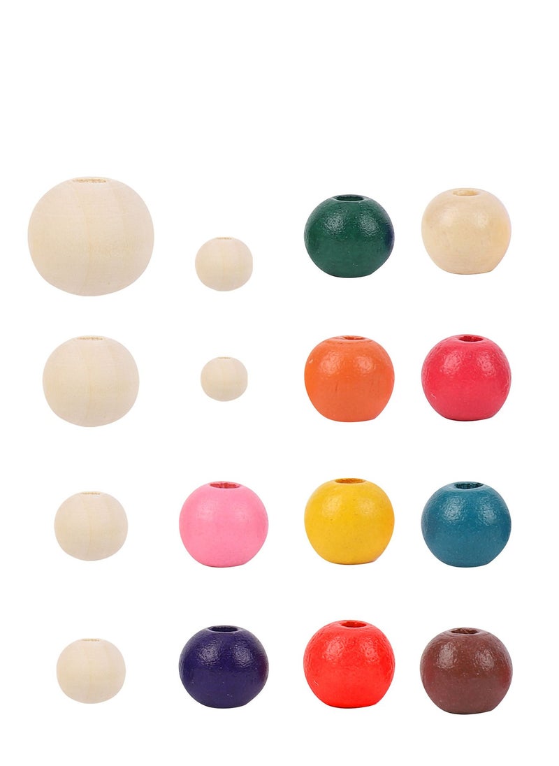 Grab Mantra 650 Pcs Natural Round Wooden And Painted beads Set For DIY Jewelry, Home Decoration Craft  - Image 3