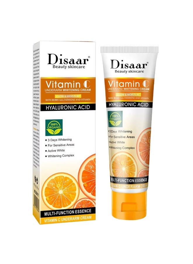 Disaar 50g Vitamin C Underarm Whitening Cream Vitamin C Bleaching Cream for Dark Skin Glow and Moisturizing Hyaluronic Acid Whitening Cream Moisturizing Brighten Deep Nourishing Improve Skin Multi Function Essence - Image 1