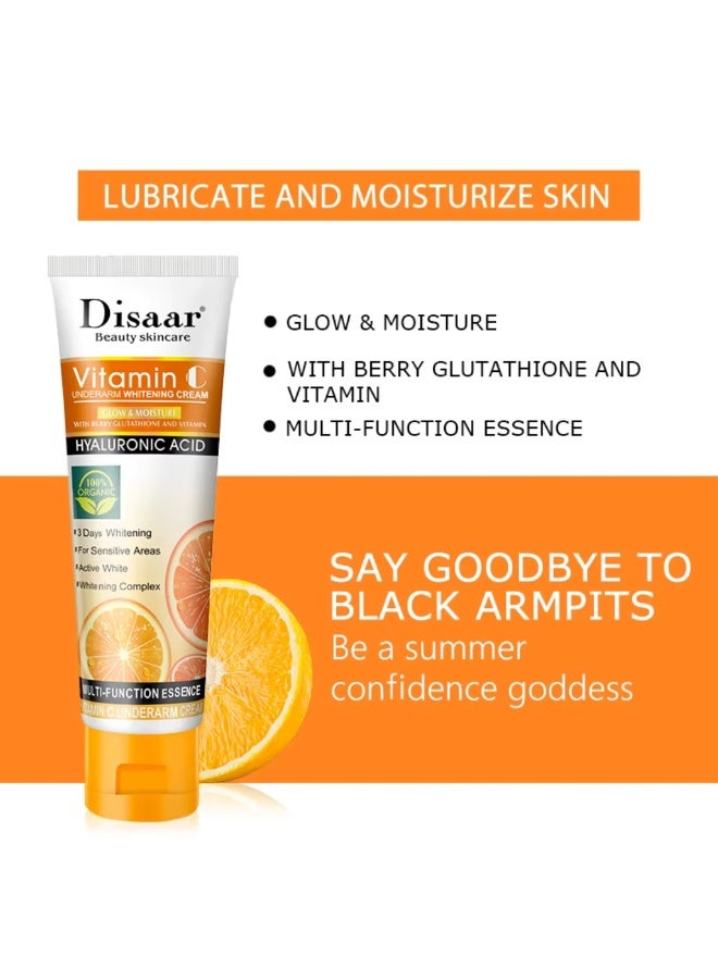 Disaar 50g Vitamin C Underarm Whitening Cream Vitamin C Bleaching Cream for Dark Skin Glow and Moisturizing Hyaluronic Acid Whitening Cream Moisturizing Brighten Deep Nourishing Improve Skin Multi Function Essence - Image 5