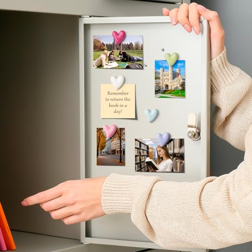 EMUTOL 24Pcs Heart Fridge Magnets, Love Heart Refrigerator Magnets, Cute Decorative Magnets Lovely Fun Magnets, Colorful Hearts Magnetic Magnets, Small 3D Magnets for Fridge Locker Kitchen Office Whiteboard - Image 5