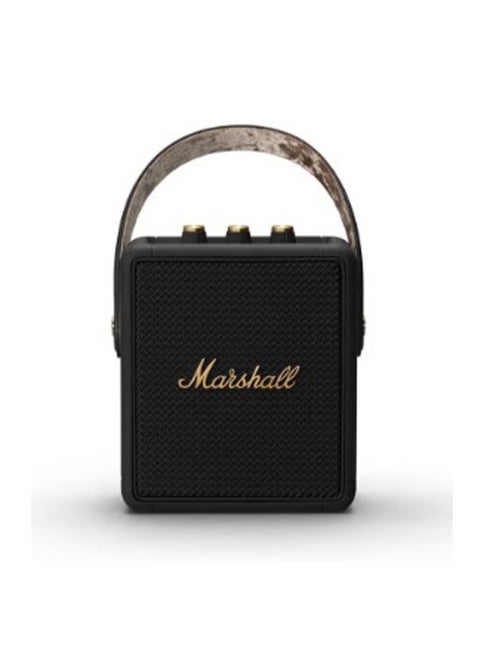 Marshall Stockwell II Portable Bluetooth Speaker, Black and Brass