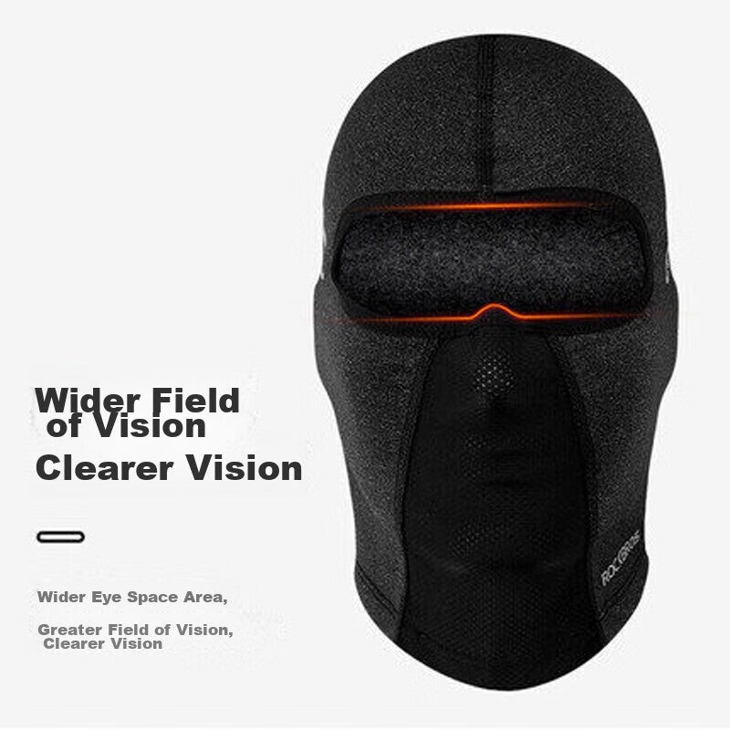 ROCKBROS , Autumn And Winter Warm Face Mask, Fleece Full-Face Motorcycle Balaclava, Outdoor Windproof Riding Neck Gaiter for Men And Women, Deep Black - Image 2