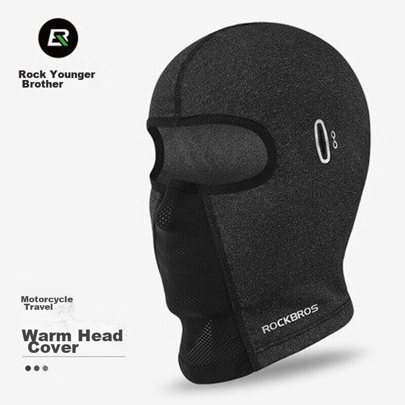 ROCKBROS , Autumn And Winter Warm Face Mask, Fleece Full-Face Motorcycle Balaclava, Outdoor Windproof Riding Neck Gaiter for Men And Women, Deep Black - Image 3