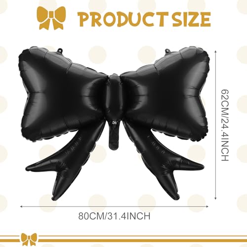 Hungdao 8 Pcs Black Bow Balloon Giant Bowknot Theme Birthday Party Decoration Big Latex Balloon Arch Baby Shower Party Supplies Bow Backdrop Macaron Coquette Wedding Bridal Shower24 x 32 - Image 5