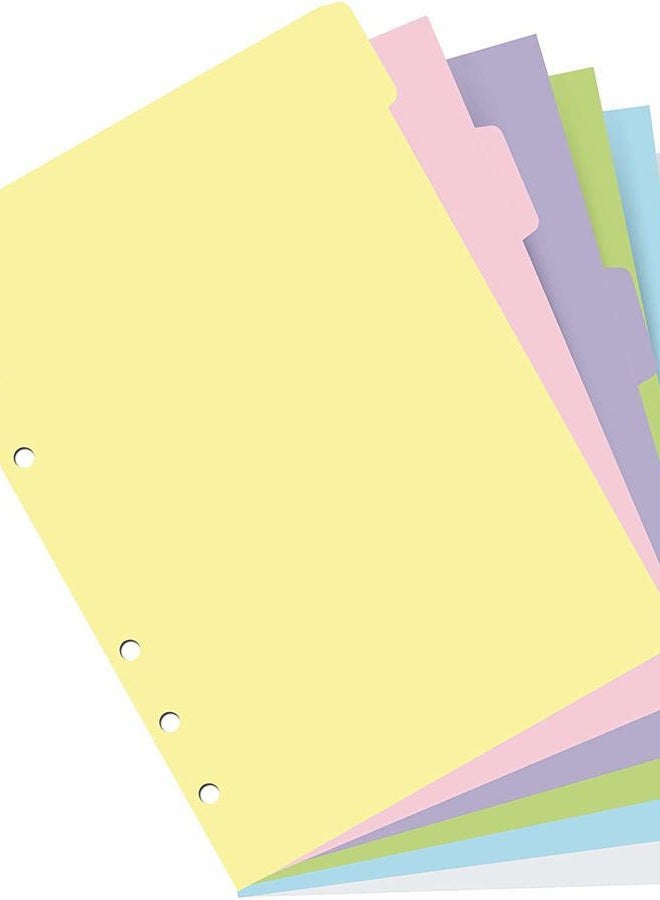 FILOFAX B1326144، إعادة تعبئة منظم فهرس بـ 6 علامات، حجم A5، ألوان باستيل، فارغ - Image 2