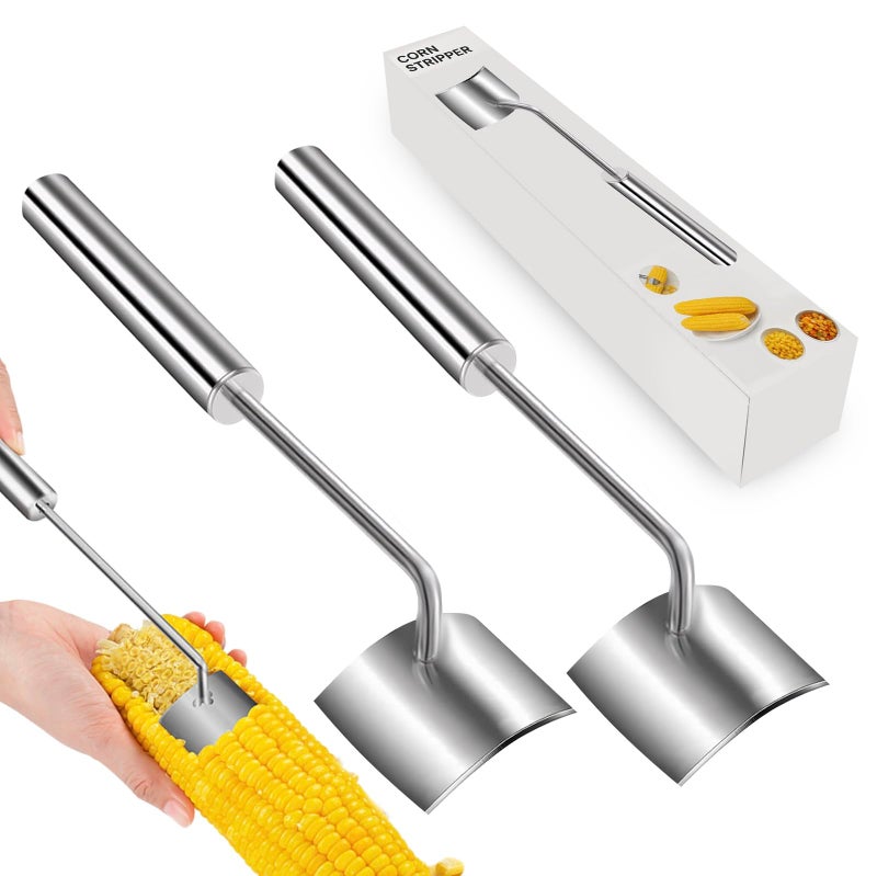 Thcbme Stainless Steel Corn Peeler & Stripper - Long Handle, 2 Pcs - Home & Outdoor Dining - Image 1