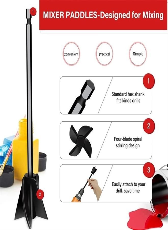 4 Pcs Resin Mixer Paddles for Resin Drill, Epoxy Mixer Attachment for Drill, Paint Mixer/Paint Stirrer for Mixing Resin, Epoxy, Silicone Molds  - Image 5