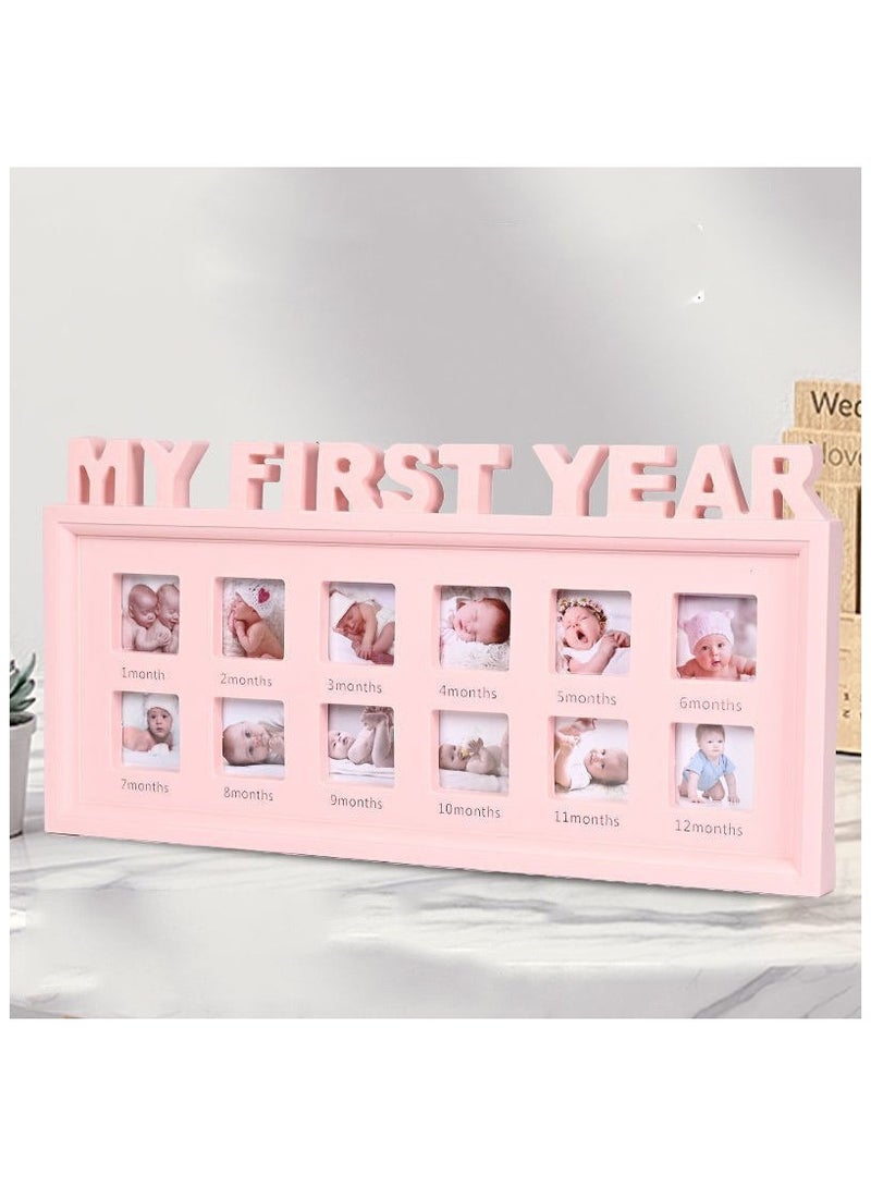 First Year Baby Picture Frame 12 Months Milestone Photo Frames Album Gifts  - Image 1
