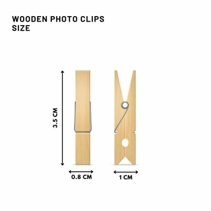 Flavoma Pack of 40 pcs Pure & Real Mini Wooden Bamboo Clips | Japanese Tecnology for Clothes Pegs Hanging Clips Strong Heavy Griped | Mini Natural Wood Pin for Photos | Natural Bamboo Wooden Clips - Image 3