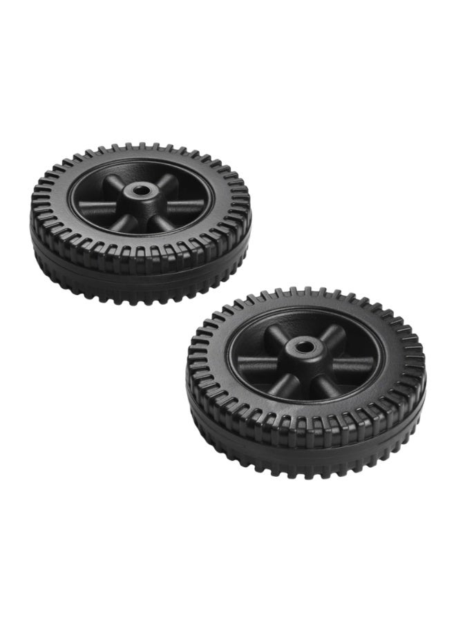 KISSUN 6 Inch BBQ Wheel Replacement Parts, 2 Pieces Multifunctional Plastic Grill Wheels, Black Plastic Grill Wheel Replacement for Charbroil Gas Grills, Oven Wheels for Outdoor BBQ Parties - Image 1