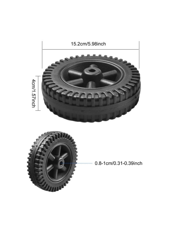 KISSUN 6 Inch BBQ Wheel Replacement Parts, 2 Pieces Multifunctional Plastic Grill Wheels, Black Plastic Grill Wheel Replacement for Charbroil Gas Grills, Oven Wheels for Outdoor BBQ Parties - Image 2