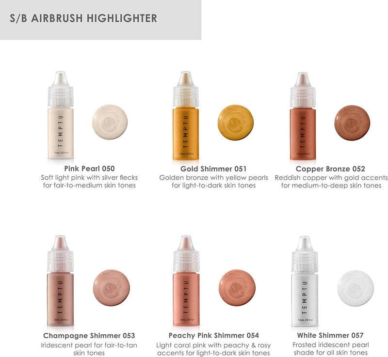 Temptu S/B Airbrush Highlighter in Pink Pearl - 30ml Liquid Makeup - Image 4
