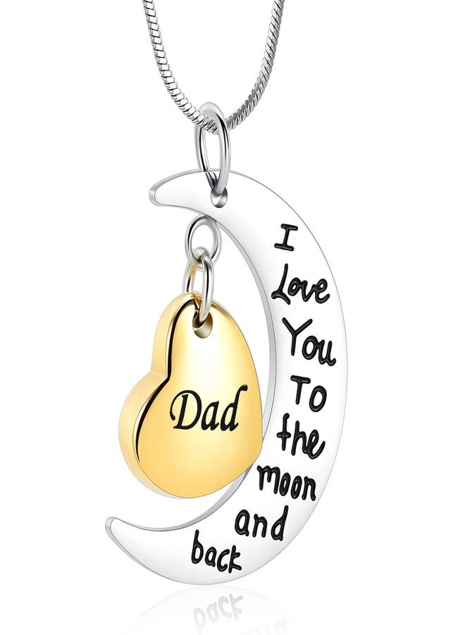 Minicremation Cremation Urn Necklace for Ashes I Love You to The Moon and Back Keepsake Pendant Cremation Jewelry Ashes Locket(Dad) - Image 1