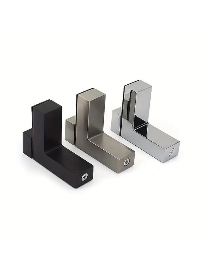 Small Brushed Zinc Alloy F Shaped Glass Shelf Brackets Adjustable Multi Functional - Image 5