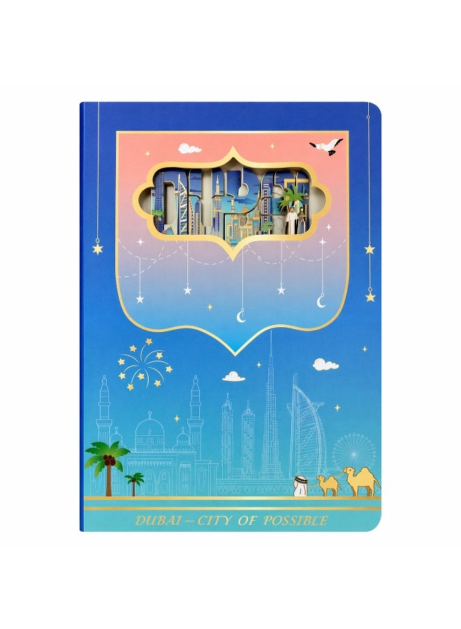 Dubai Word 3D Papercut Notebook – UAE Souvenir Gift - Image 1