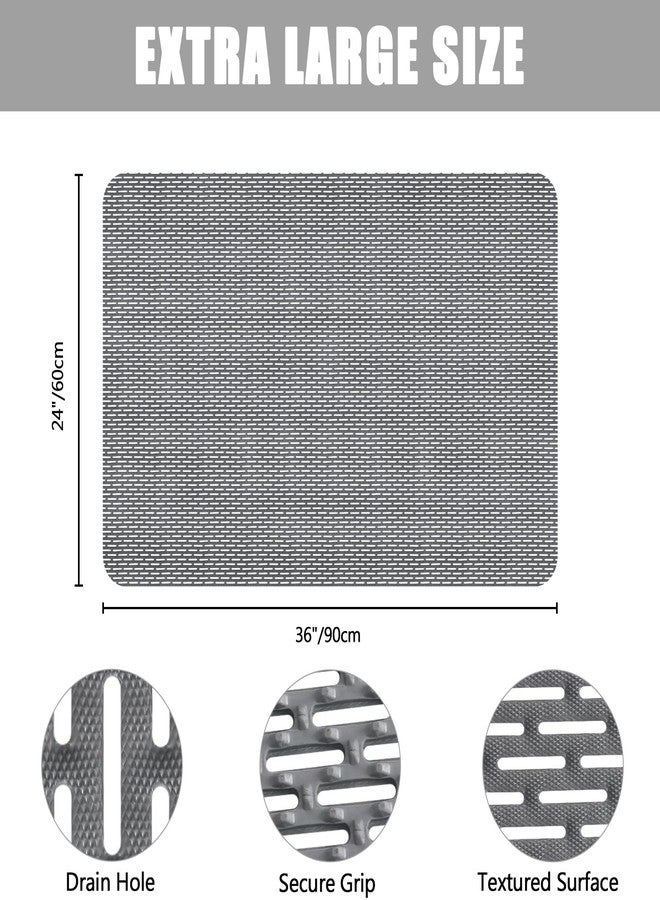 Mofonky Non Slip Shower Mat: 36" X 24" Extra Large Shower Mats for Inside Shower - PVC Quick Dry Shower Stall Mat with Hundreds Drain Holes - Image 2