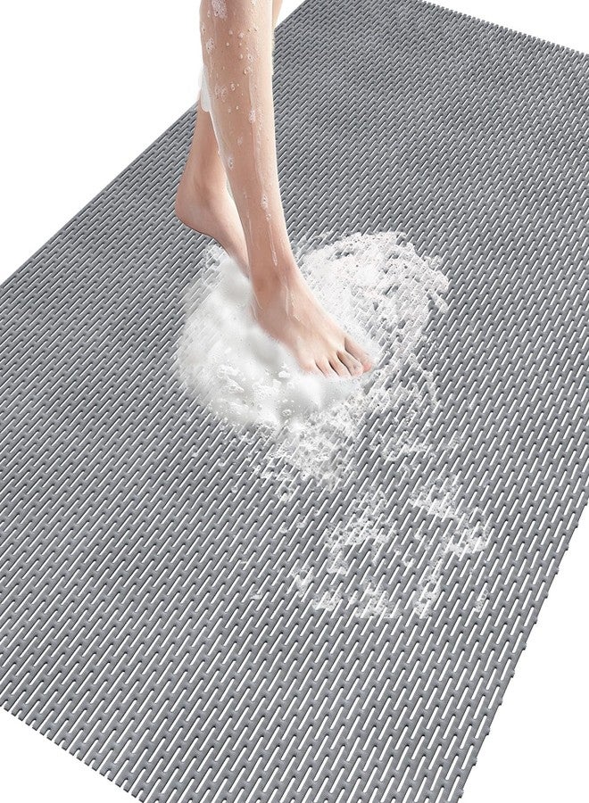 Mofonky Non Slip Shower Mat: 36" X 24" Extra Large Shower Mats for Inside Shower - PVC Quick Dry Shower Stall Mat with Hundreds Drain Holes - Image 1
