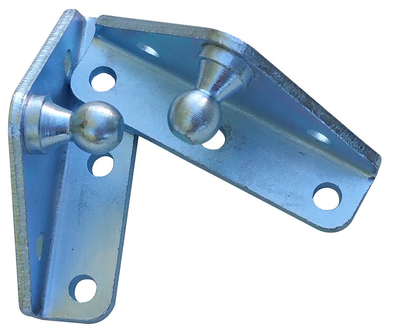 JQuad Angled Lift Support Bracket Inside Mount - Zinc Plated 10 Gauge Steel - 10mm Ball Stud - Gas Strut Mounting Brackets - Gas Shock Lid Strut Prop Spring Mount - Image 3