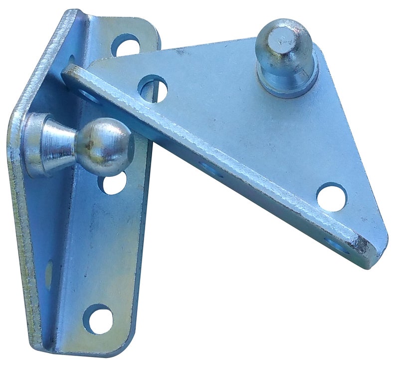 JQuad Angled Lift Support Bracket Inside Mount - Zinc Plated 10 Gauge Steel - 10mm Ball Stud - Gas Strut Mounting Brackets - Gas Shock Lid Strut Prop Spring Mount - Image 4