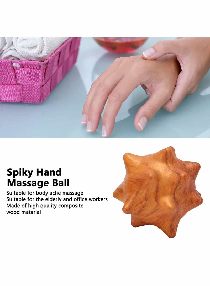 سيوسي كرة تمارين اليد الخشبية ، كرة تدليك اليد الخشبية للقدم ، والظهر ، والعضلات ، والتهاب اللفافة الأخمصية ، وتمارين كرة تدليك وجع العضلات ، واليوغا ، واستعادة نقطة الزناد للأنسجة العميقة ، قطعتان - Image 4
