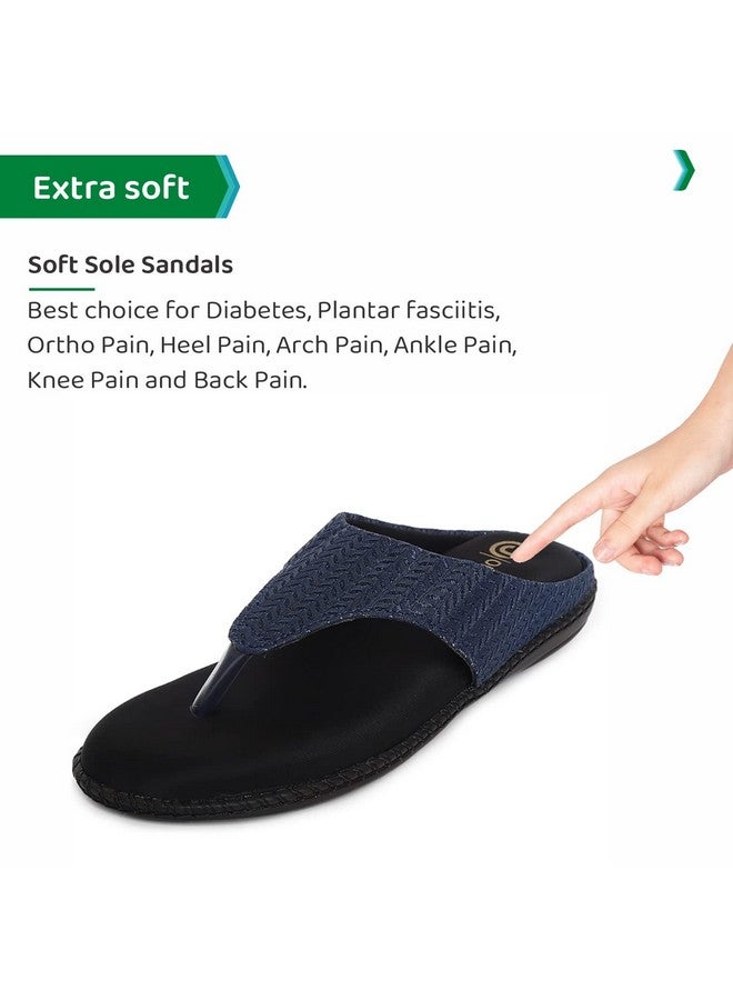 ORTHO JOY Extra-Soft Doctor Slippers for Women || Fancy Slippers for Women Blue color - Image 5