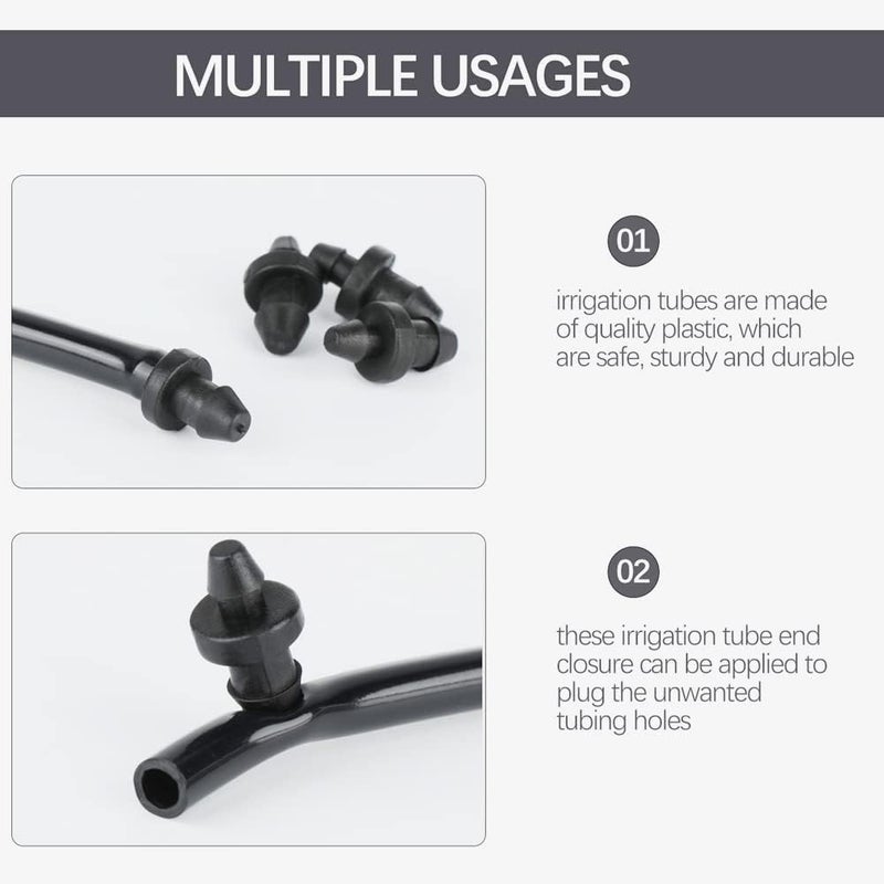 ROZESAZZ 60 Pieces Drip Irrigation 1/4" Barbed Tubing End Plugs,Barbed Connectors End Cap for Drip or Sprinkler Systems - Image 3