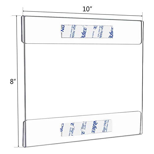 Niubee 8x10 inch Wall Mount Acrylic Sign Holder with Double Sided Tape Adhesive for Office, Home, Store, Restaurant, No Drilling -Horizontal (6 Pack) - Image 2