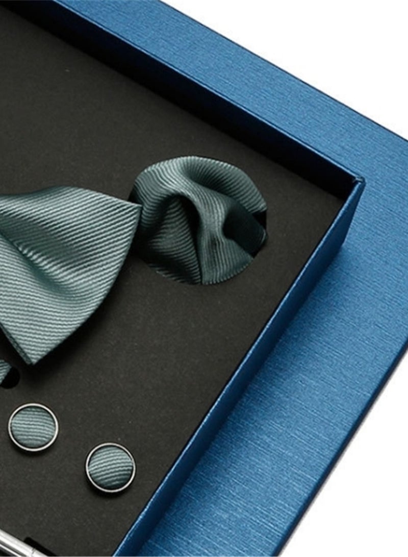8 Pcs Men's tie pocket square cufflinks bow tie brooch set men's gift box set  - Image 3