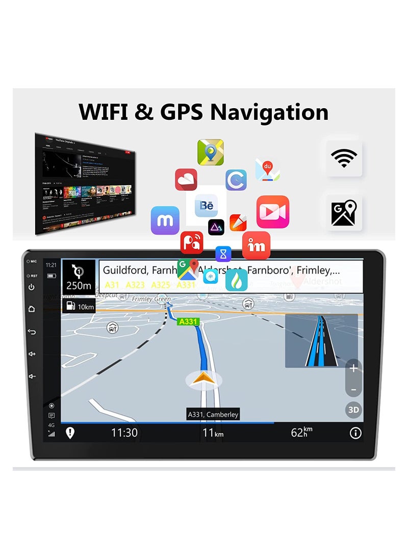 SHEZA STAR - 10 Inch Android Screen For Car 2GB RAM 32 GB Memory Support Apple Carplay Android Auto Full HD IPS Touch Screen Display built In Bluetooth USB Radio WiFi PlayStore Night Vision Camera included - Image 1