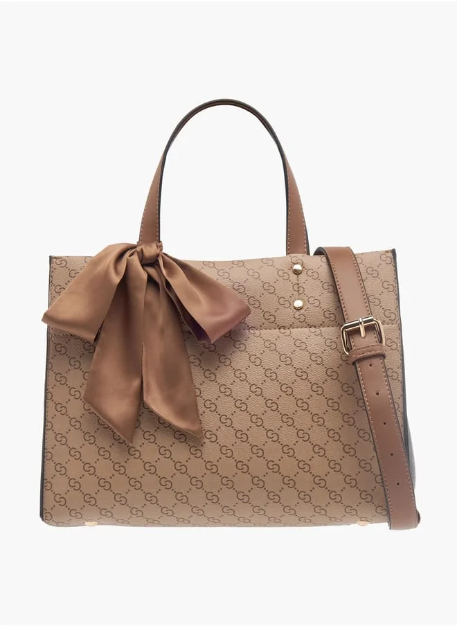 سيليست Womens Tote Bag With Scarf Detail And Zip Closure