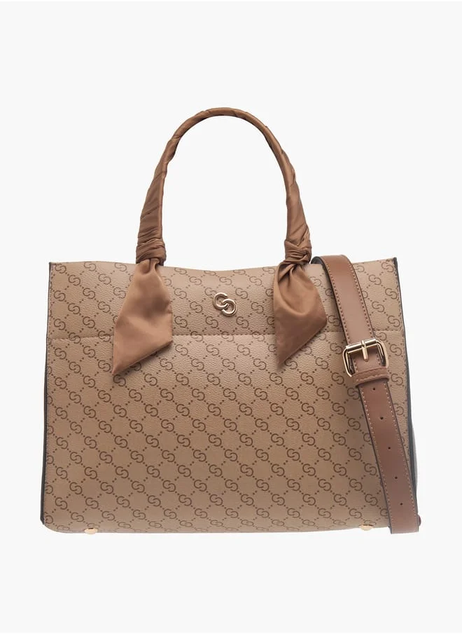 سيليست Womens Tote Bag With Scarf Detail And Zip Closure