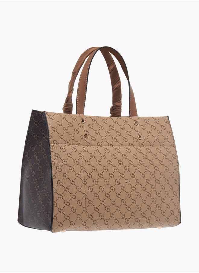 Celeste Womens Tote Bag With Scarf Detail And Zip Closure  - Image 3