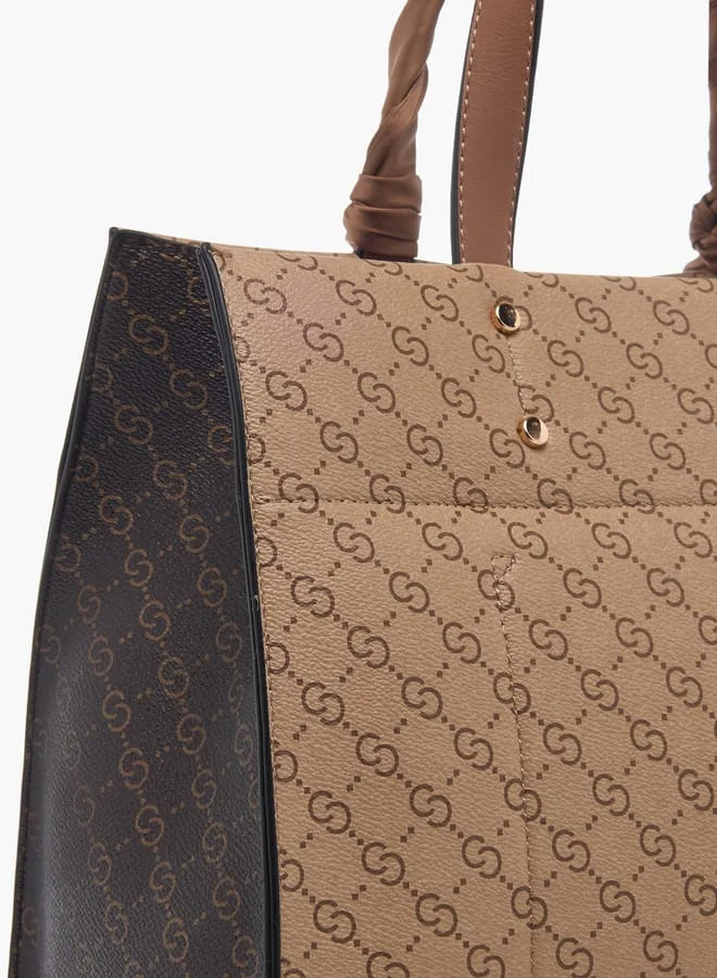 Celeste Womens Tote Bag With Scarf Detail And Zip Closure