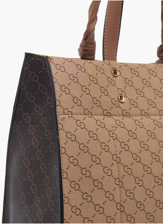 Celeste Womens Tote Bag With Scarf Detail And Zip Closure  - Image 5