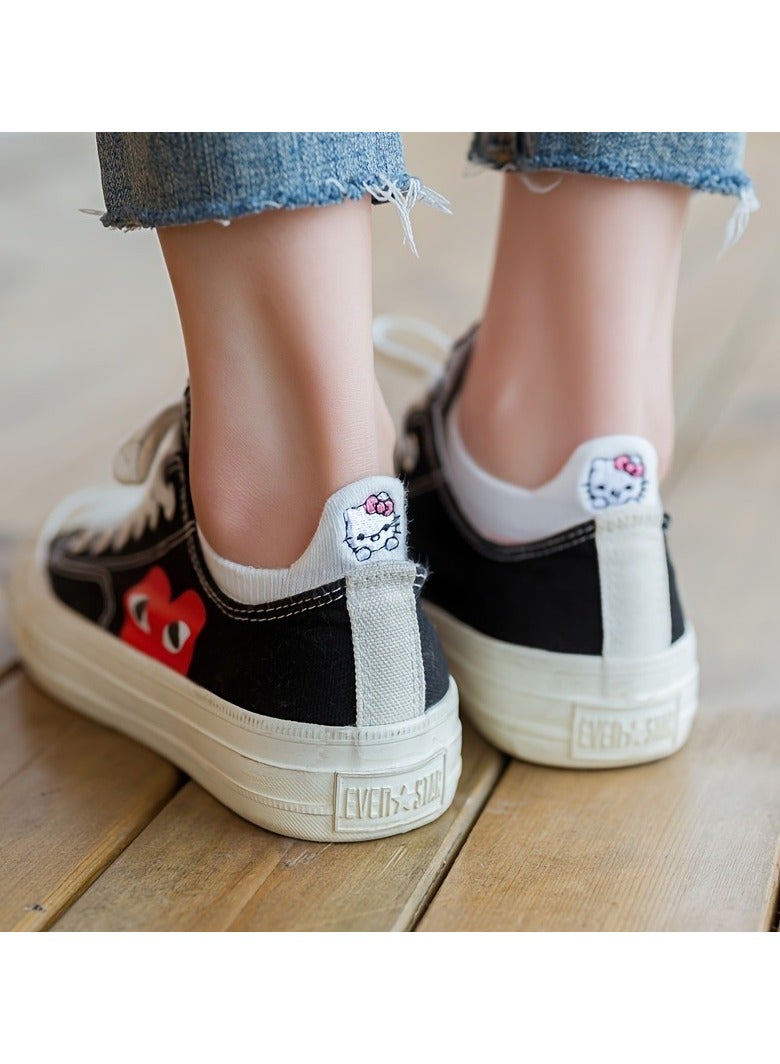 5 Pairs Sanrio Embroidery Pink Socks - Image 3