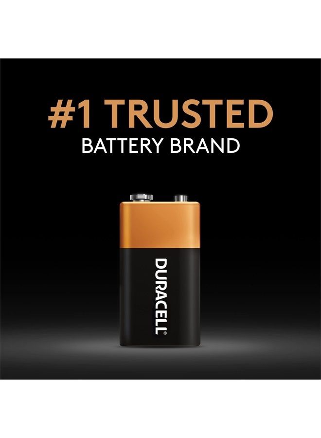 Duracell Coppertop 9V Battery, 2 Count Pack, 9-Volt Battery with Long-lasting Power, All-Purpose Alkaline 9V Battery for Household and Office Devices - Image 2
