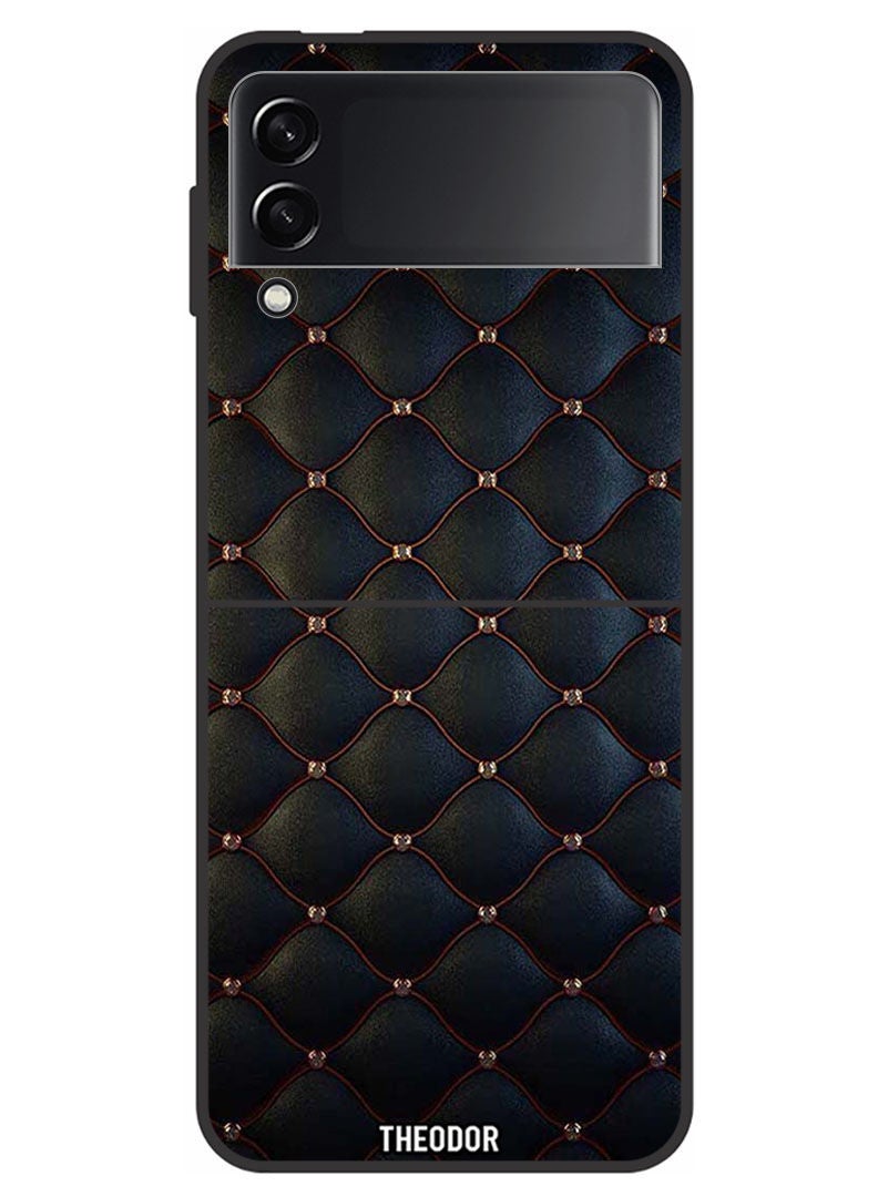 Theodor Protective Case Cover For Samsung Galaxy Z Flip 3 5G    Stappers On Black Cloth Pattern - Image 1