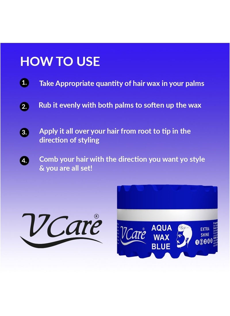 VCare - Vcare Aqua Hair Wax Blue - "Extra Shine and Glamour with Every Use, Non Greasy" 150ml - Image 1