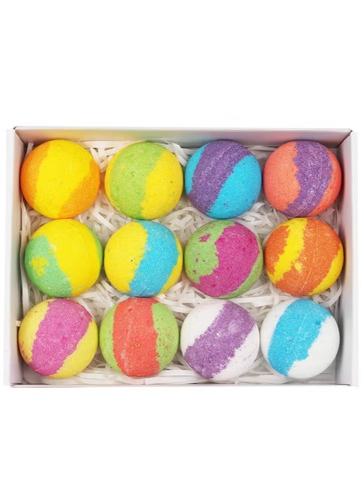 Bath Bombs 12Pcs Bath Bombs Gift Set for Women & Kids,Organic Bubble Bath Bombs with 12Scents,Gift Set for Women,Kids - Image 1
