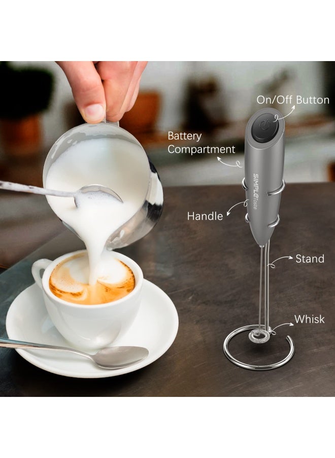 SIMPLETASTE SIMPLETaste Milk Frother Handheld Battery Operated Electric Foam Maker Drink Mixer with Stainless Steel Whisk and Stand for Cappuccino Bulletproof Coffee Latte  - Image 4