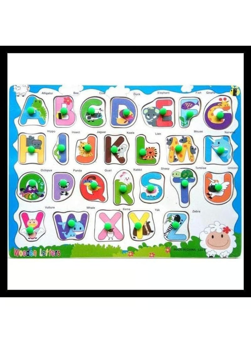 Clicko Wooden Alphabet Puzzle – Montessori ABC Learning Board for Kids & Toddlers – Preschool Educational Toy for Early Literacy - Image 2