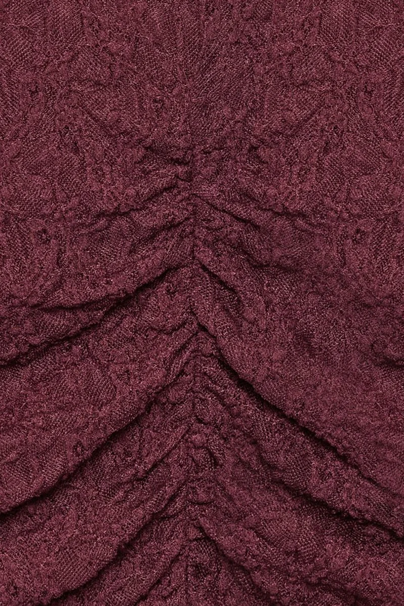 Dilvin Burgundy Red DILVIN Sleeveless Lace Ribbed Blouse for Women | Best Price UAE