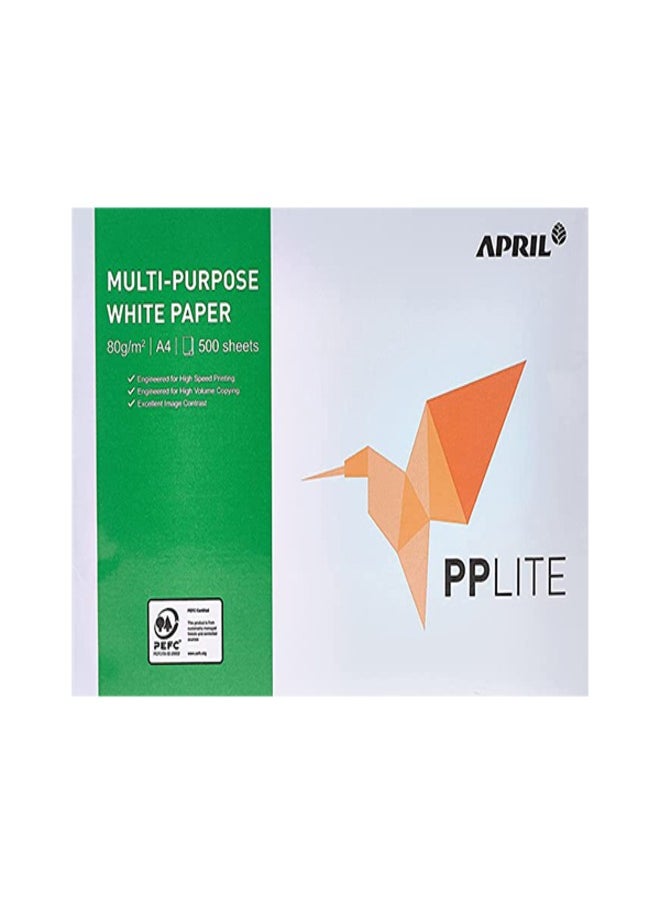 April PP Lite  A4 Paper 80gsm A4 Size, 5 reams per Carton Box  - Image 1