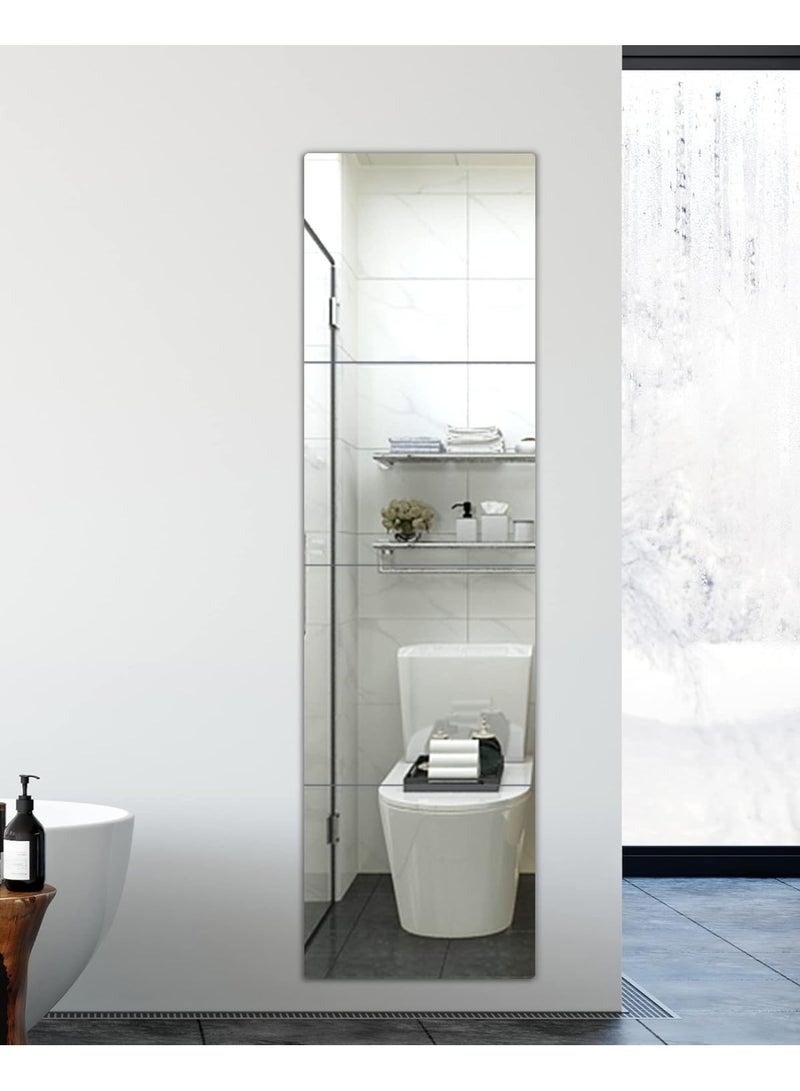 10 pieces of self-adhesive acrylic wall mirror stickers, 30cm long x 20cm wide. Safe, shatterproof plastic mirrors that can be placed side by side to create a large mirror. Ideal for children's rooms, bedrooms, and home decor. - Image 3